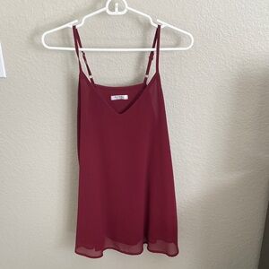 Elegant Burgundy Spaghetti Strap Blouse